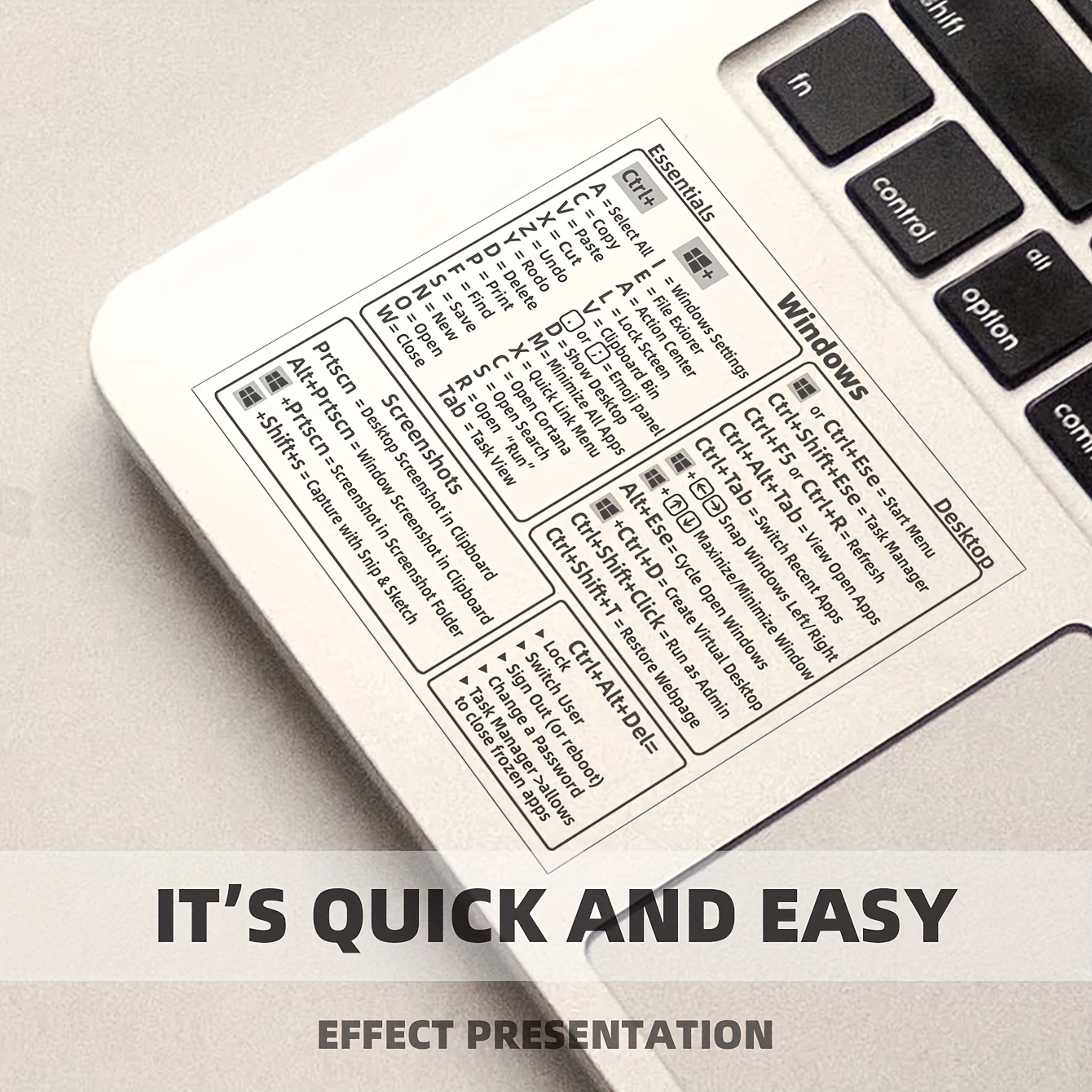 Autocollants références clavier raccourcis clavier autocollants, PC  Notebook Desktop Reference Guide clavier autocollants durables aucun  autocollant résiduel (Pour Mac) : : Informatique