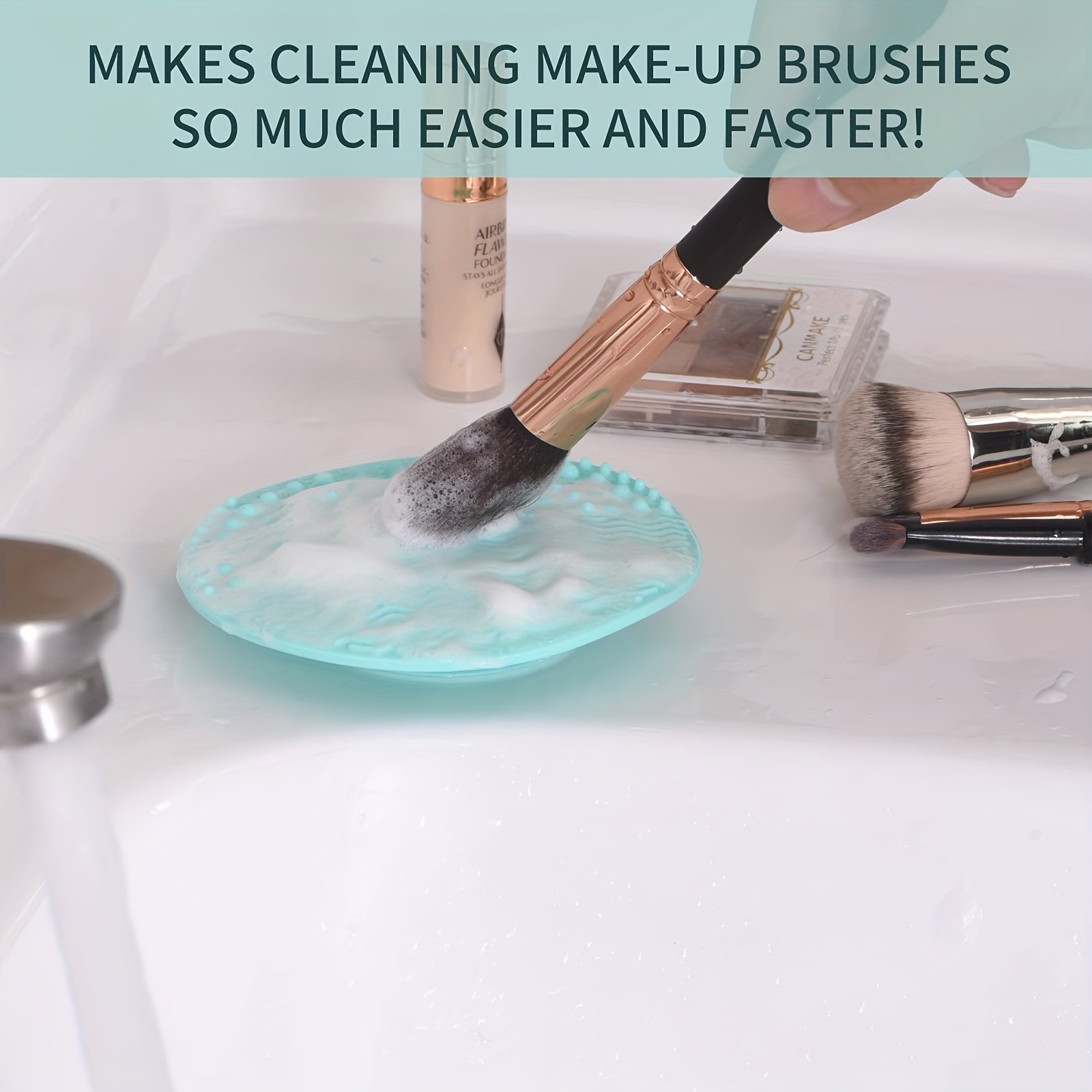 Makeup Brush Cleaner Mat Portable Silicone Scrubber