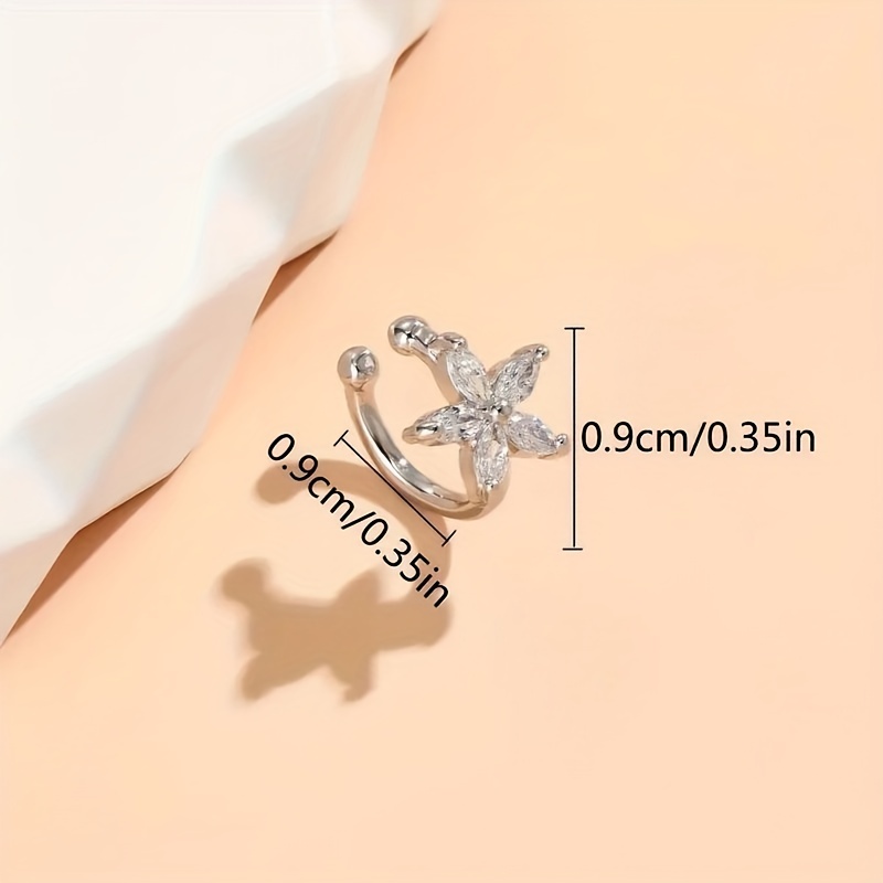 Sexy Flower Ear Cuff Wrap Copper Zirconia Style Non Feather