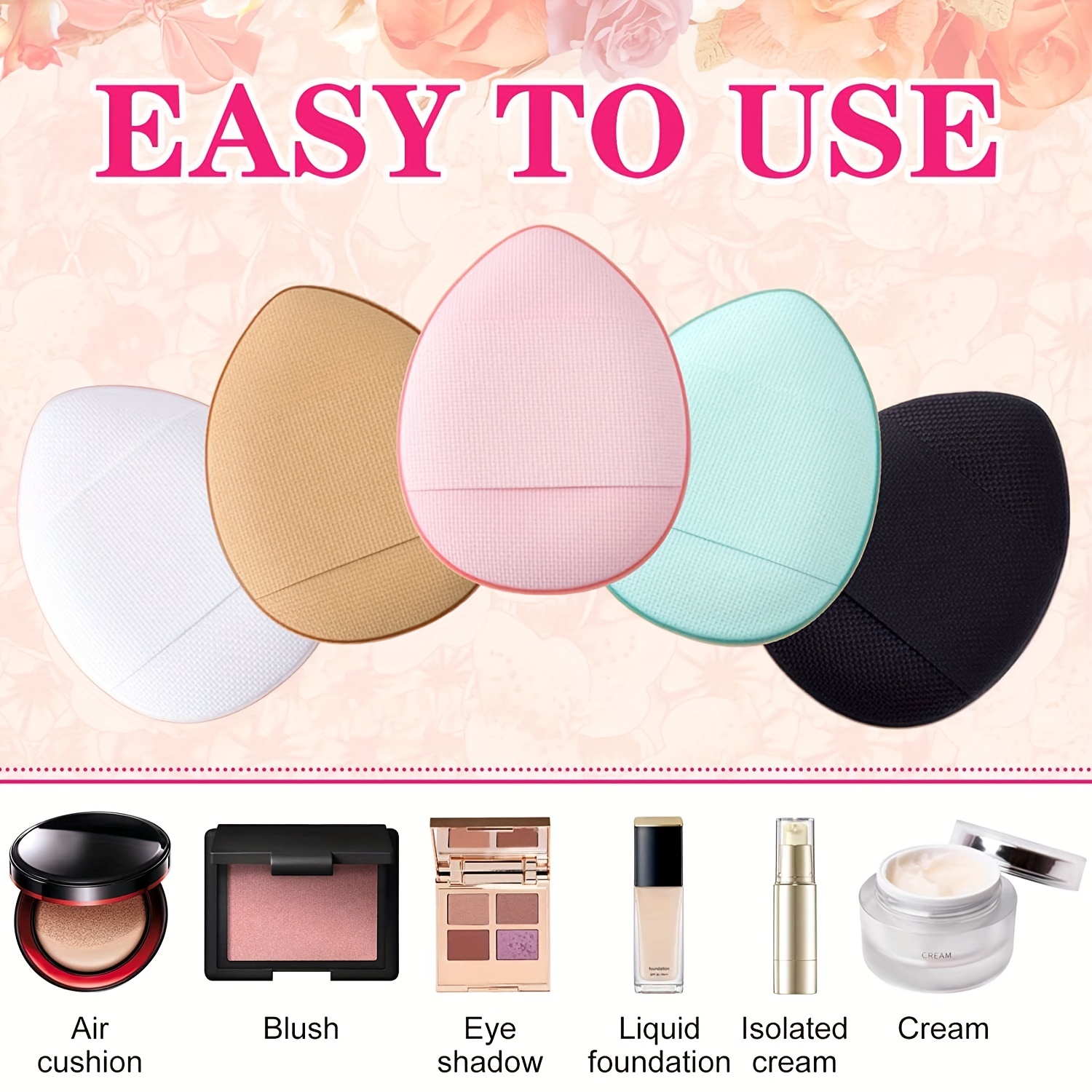 Finger Size Powder Puff Mini Makeup Puff Soft Water Drop - Temu