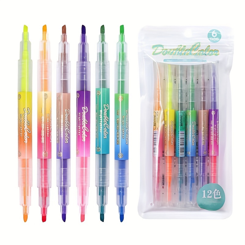 Series Double Headed Highlighter Pens Dual Tips Marker - Temu