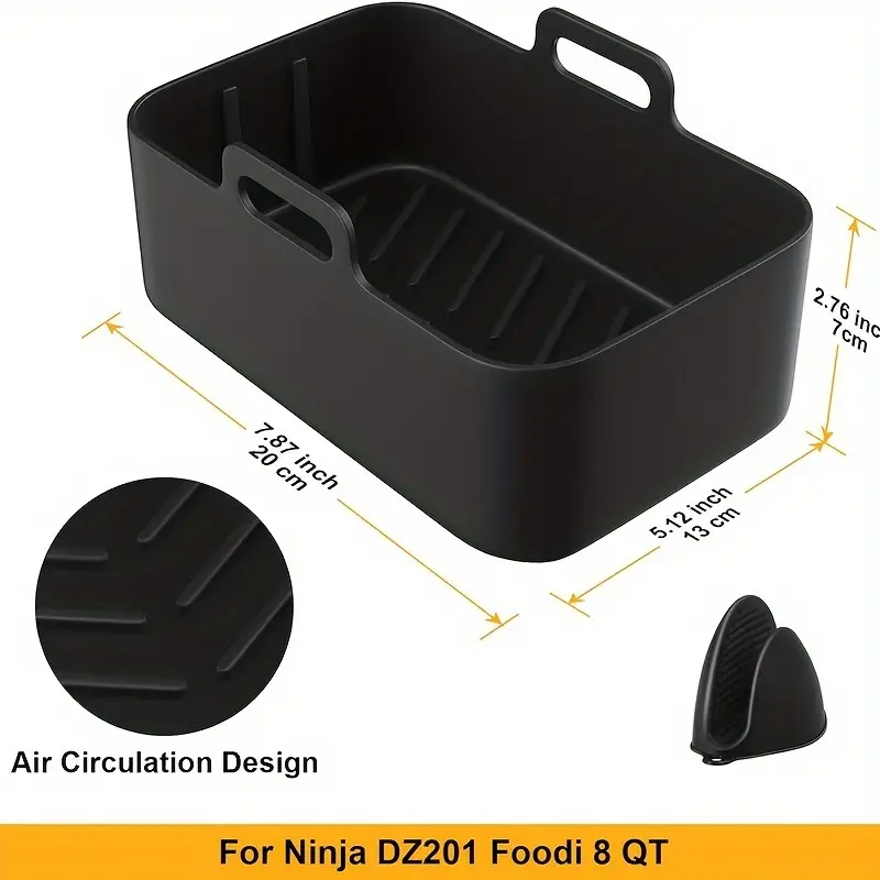Air Fryer Silicone Liners For Ninja Foodi Dual Dz201 - Temu