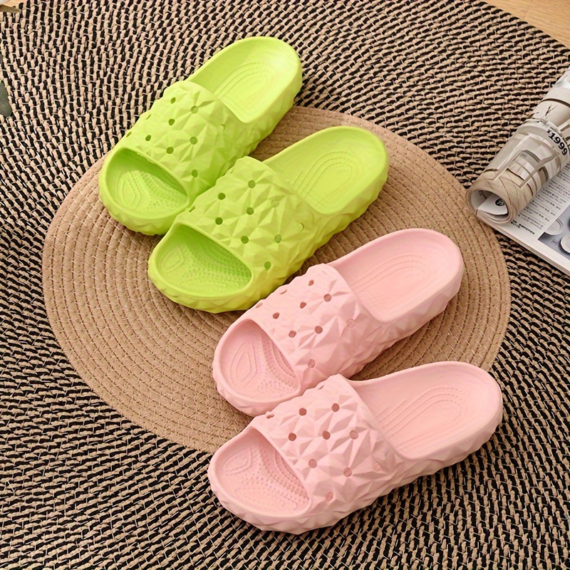 Women's Lightweight Flip Flops Solid Color Bathroom Shower - Temu