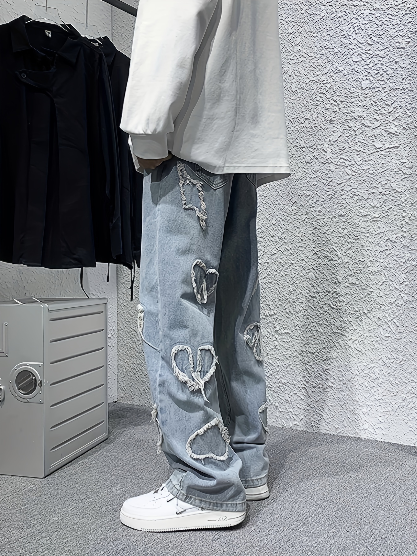 Pantalones retro de estilo ancho a la moda para mujer - Gray / XS