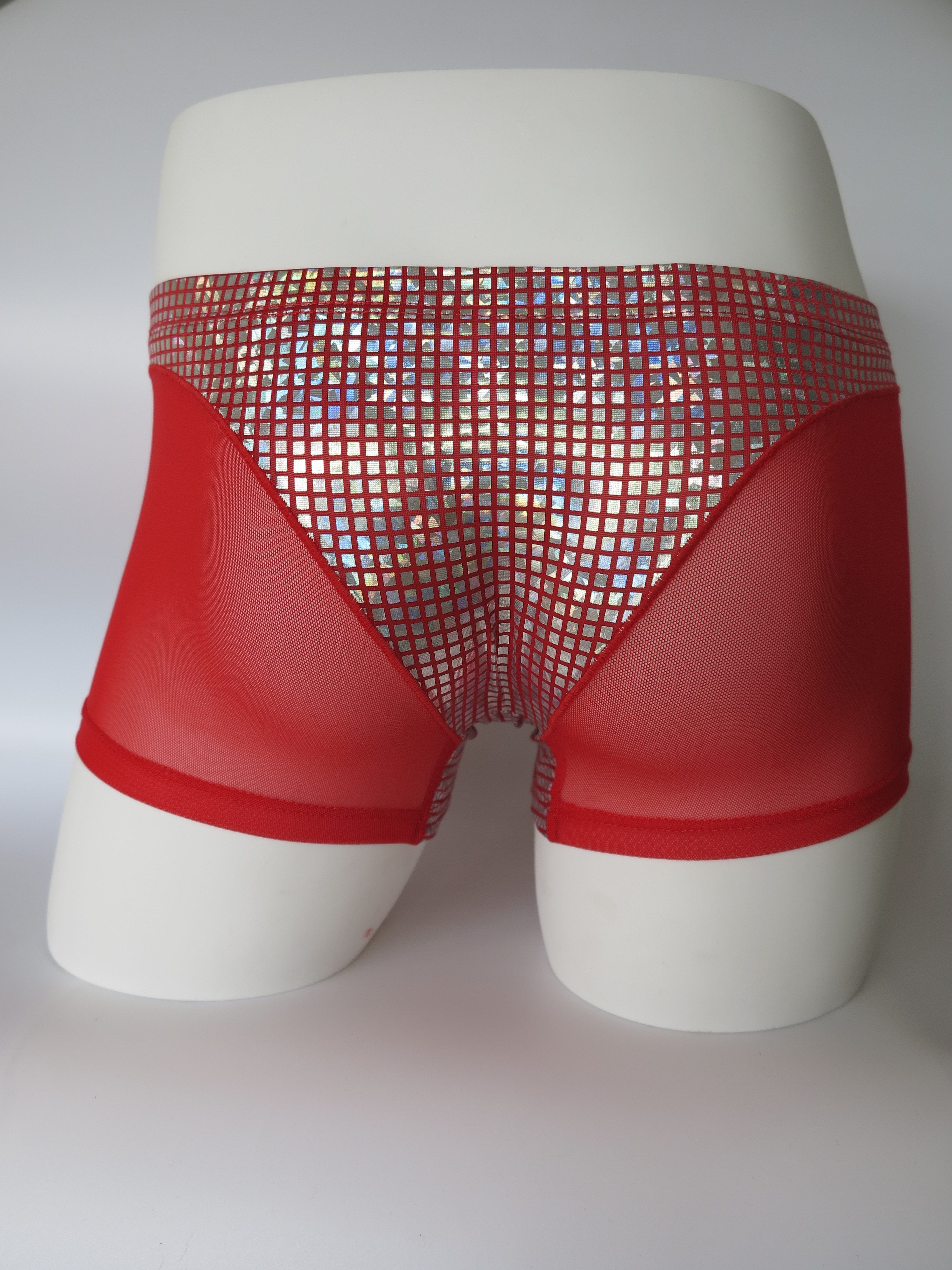 Men Letter Printed Underpant Sexy Mesh Boxer Briefs Shorts Trunks Soft  Underwear