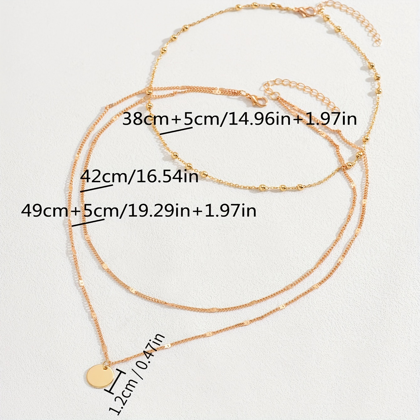 Simple Double Circle Pendant Clavicle Chain Necklace Copper Golden Necklace  Chain For Women Daily Party Jewelry Gift