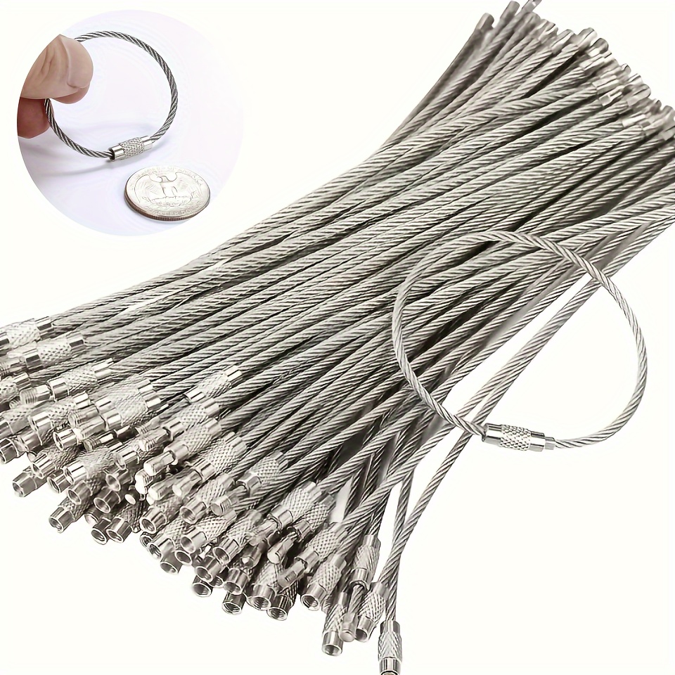 Stainless Steel Wire Ring Wrapped Adhesive Wire Rope Key - Temu