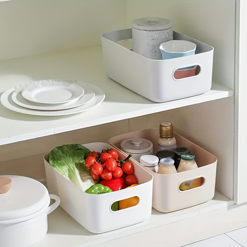 Plastic Storage Basket Open Storage Bin With Handles - Temu