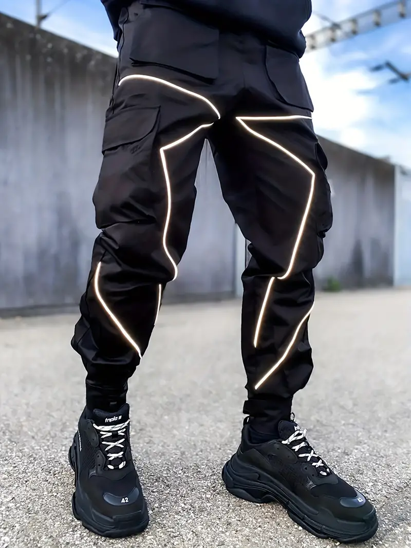 Color Block Multi Pocket Cargo Pants Men's Casual Drawstring - Temu