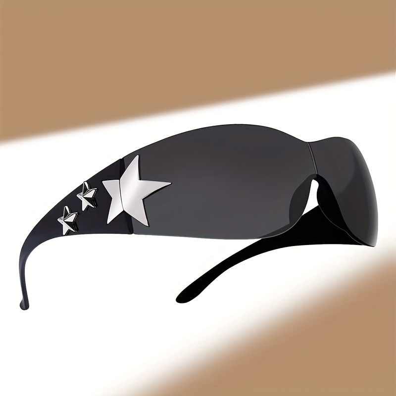 Y2K Oversized Frameless Shield Wrap Around Sunglasses