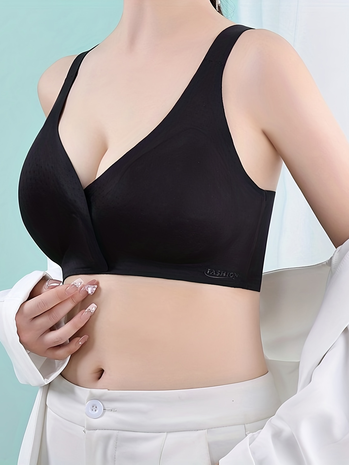 Soft Comfortable Latex Underwear Push Wireless Bras Women's - Temu