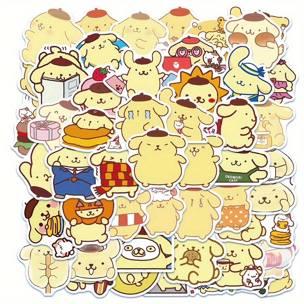 

50pcs Cute Cartoon Pudding Dog Stickers Laptop Handbook Phone Case Water Cup Luggage Decoration Waterproof Stickers