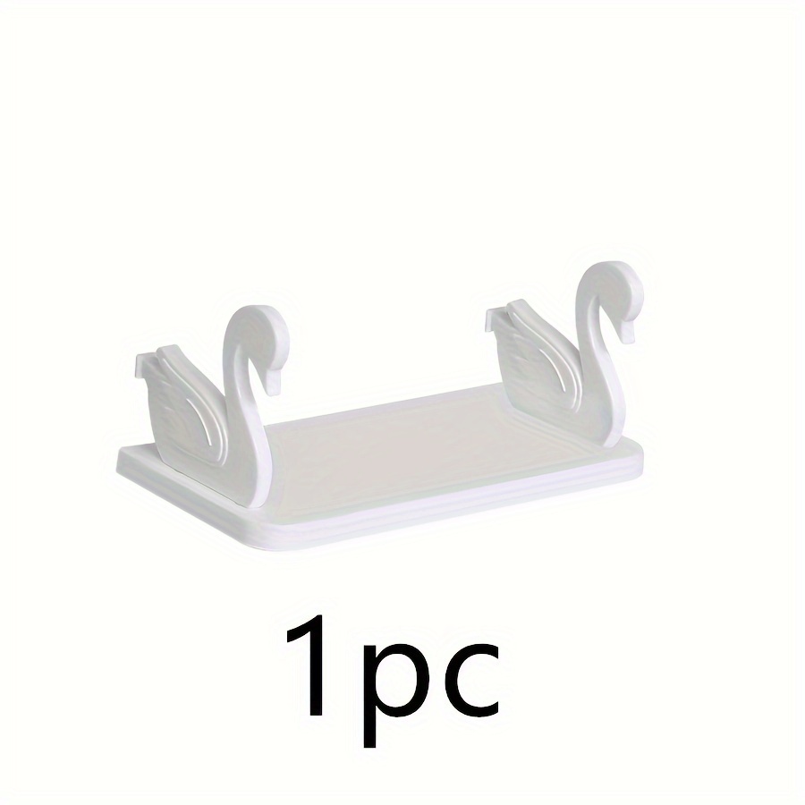 TEMU 1pc/3pcs Petit Rangement Cygne pour Salle de Bain et Cuisine, Support Adhésif Mural pour Usage Domestique, Solution de Rangement Murale Robuste