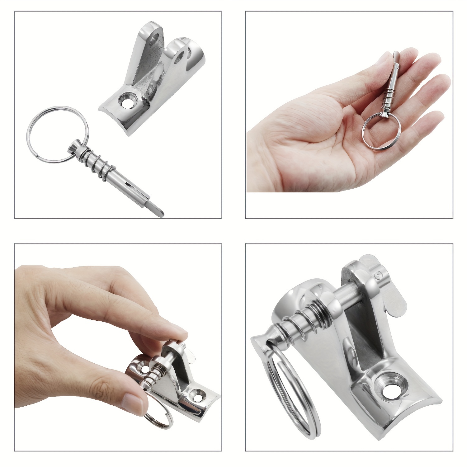 Lot De 2 Goupilles à Dégagement Rapide – Acier Inox 316, 38x7.5 Mm – Pour Bimini Top Et Marine