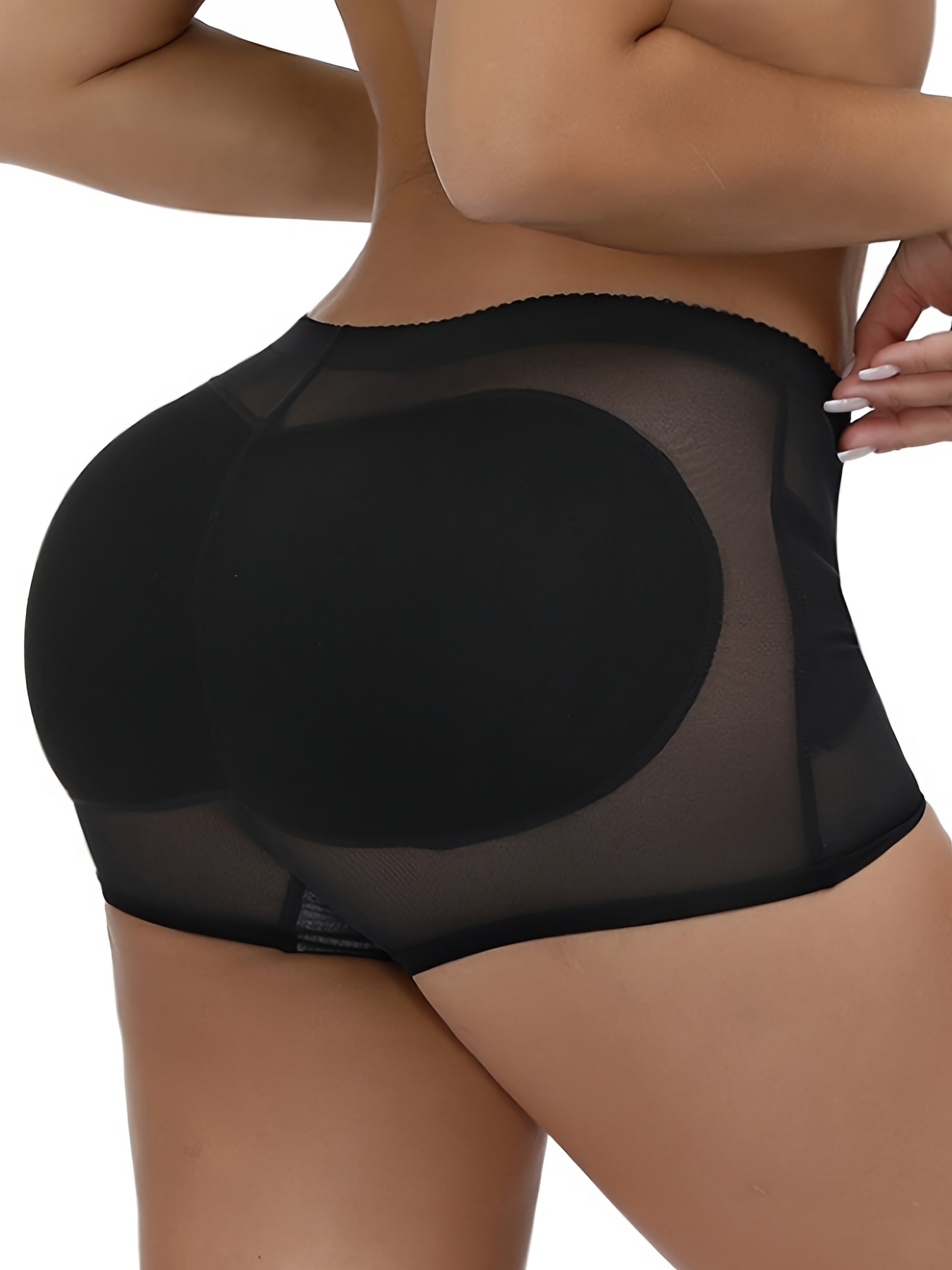 Women's Mesh Padded Fake Butt Shaper Butt Lifter Boyshort Panties