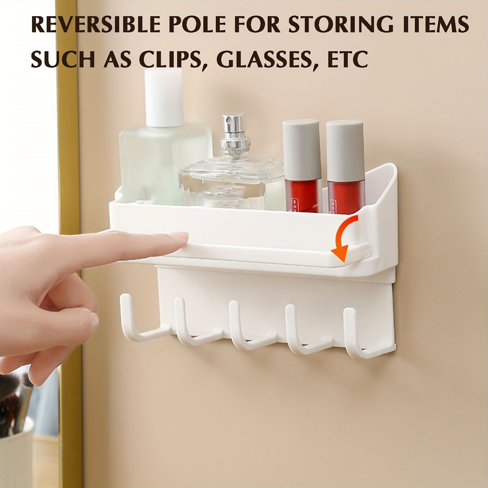 Reversible Bathroom Storage Shelf