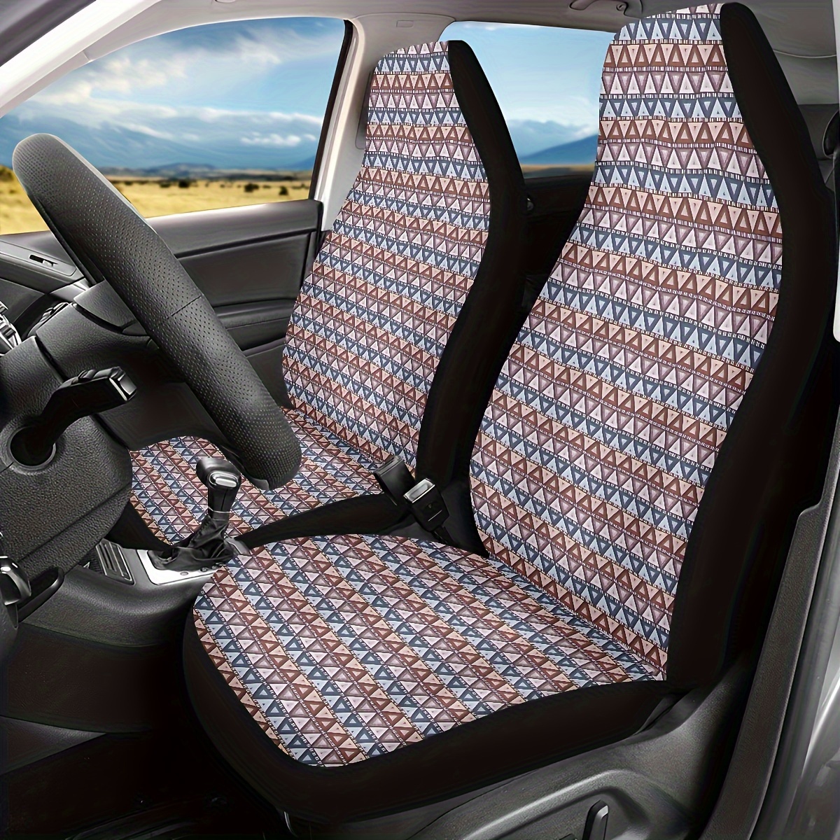  AUTO HIGH - Juego completo de 11 fundas para asientos de coche,  de cuero sintético de primera calidad, para asientos delanteros y traseros,  se adapta a la mayoría de coches, camiones