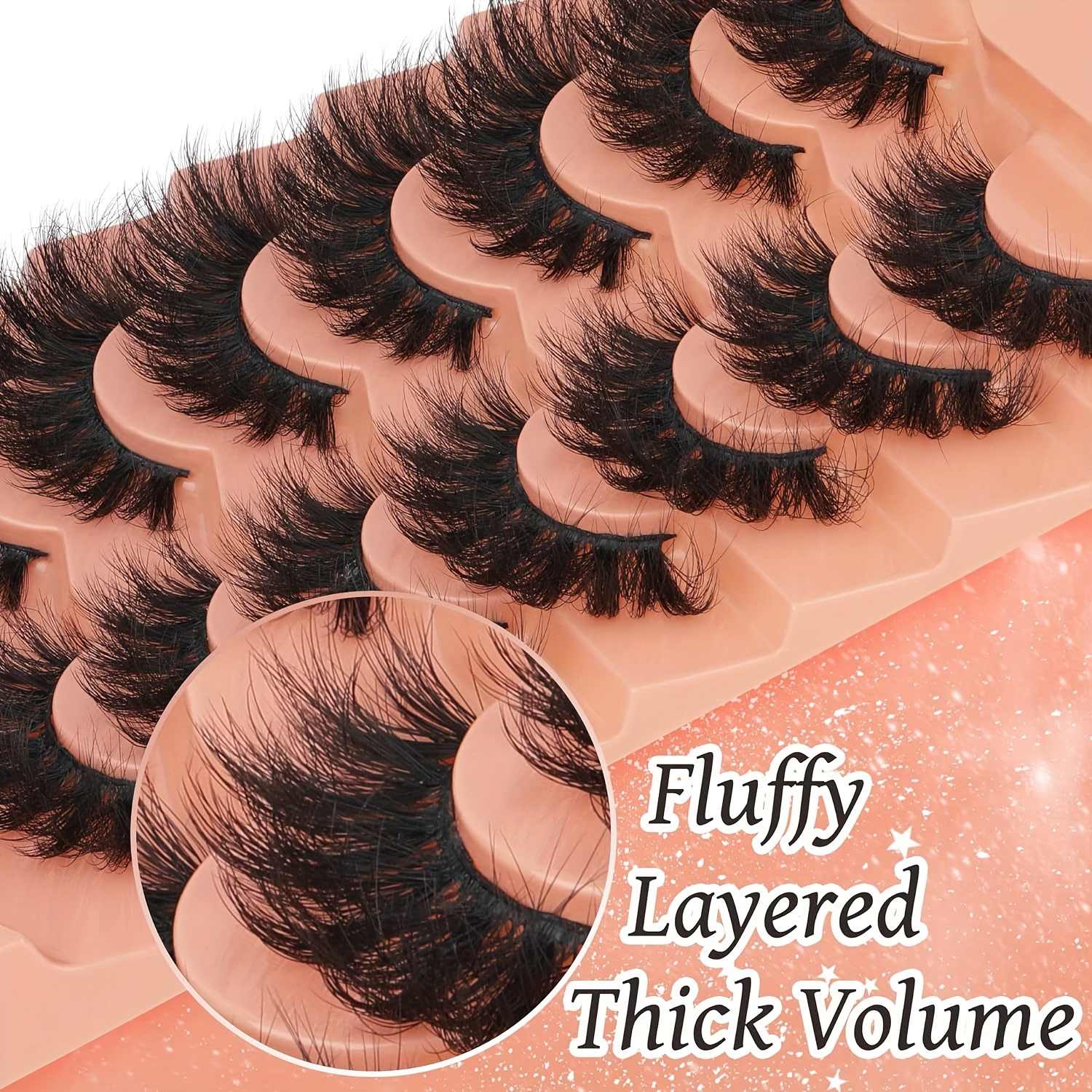 5pairs Thick, Fluffy, Ultra-soft Faux Mink Fur Eyelashes For Natural Curl  And Length, Suitable For Daily Use, Can Be Washed And Reused, Easy To Apply  For Beginners