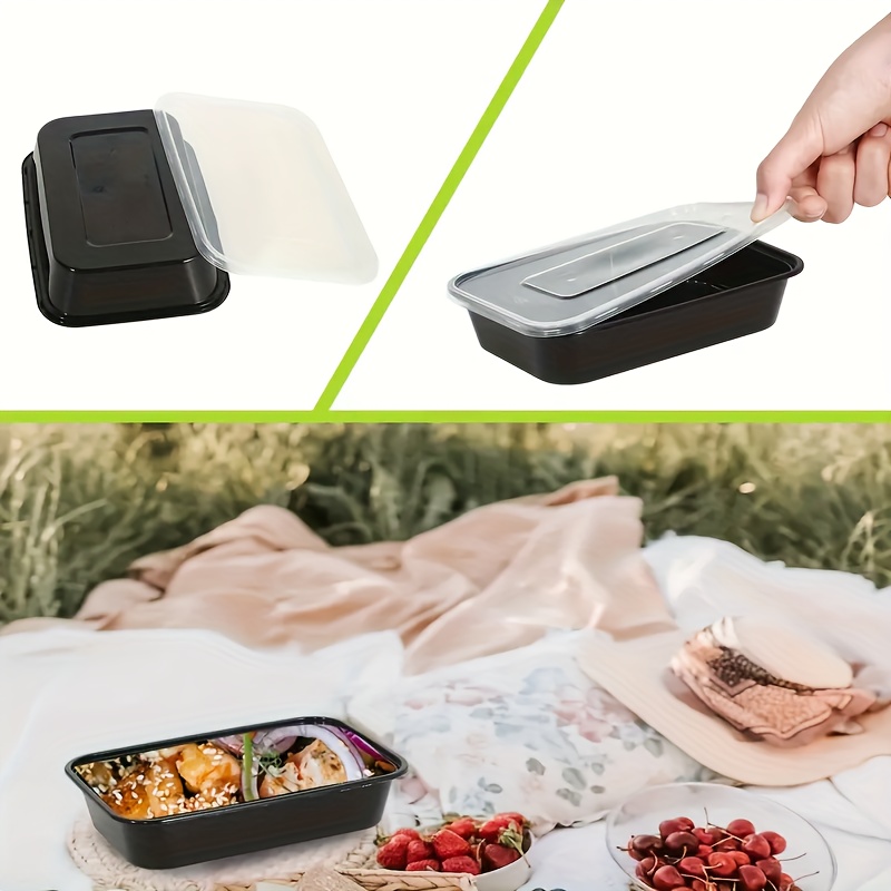 Round 500ml Black Plastic Disposable Food Container, For Restaurant And  Hotel