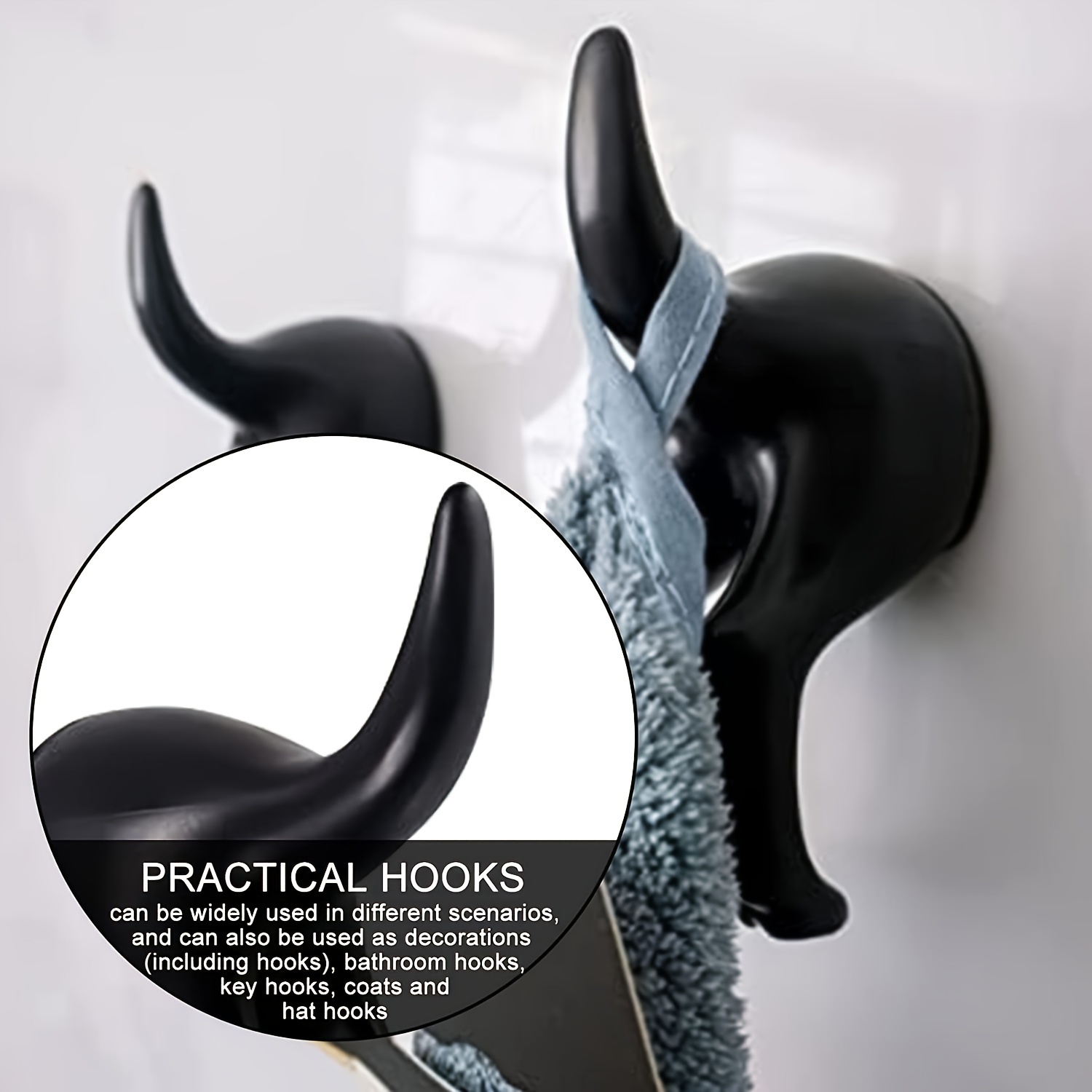 Dog Tail Wall Hook Set Office Coat Towel Key Decoration