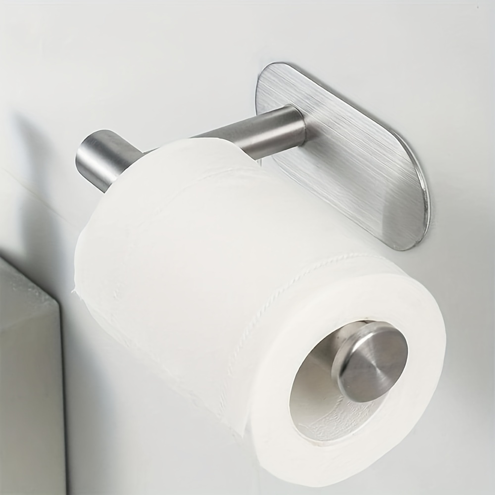YIGII MST001 - Soporte de papel higiénico adhesivo para baño, cocina, palo  en pared, acero inoxidable cepillado