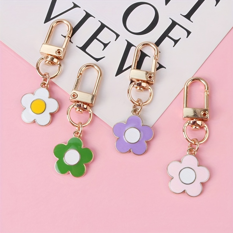 Cartoon Happy Face Colorful Flower Keychain, Holiday Gift, Bag Pendant,  Metal Key Ring Ornament For Men - Temu United Arab Emirates