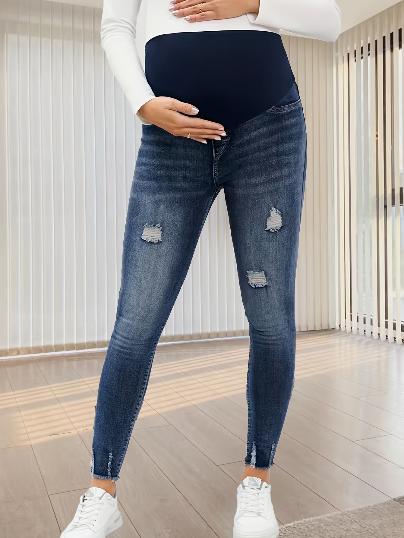 Women's Maternity Solid Flared Pants Slim Fit Medium - Temu