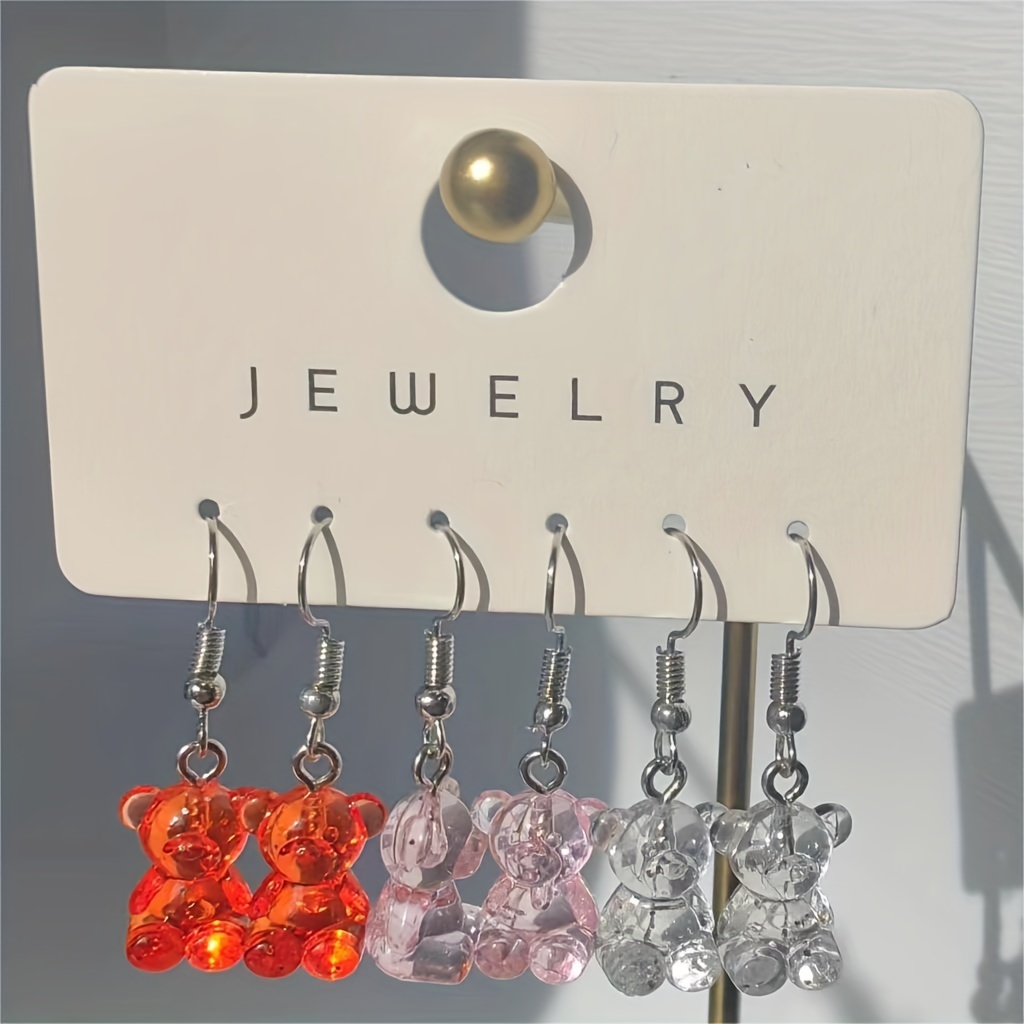 10pcs Simulation Jelly Candy Bears Cute Gummy Bear Charms Gradient Candy Color for Pendant DIY Earrings Necklace Jewelry Accessories Finding,Temu