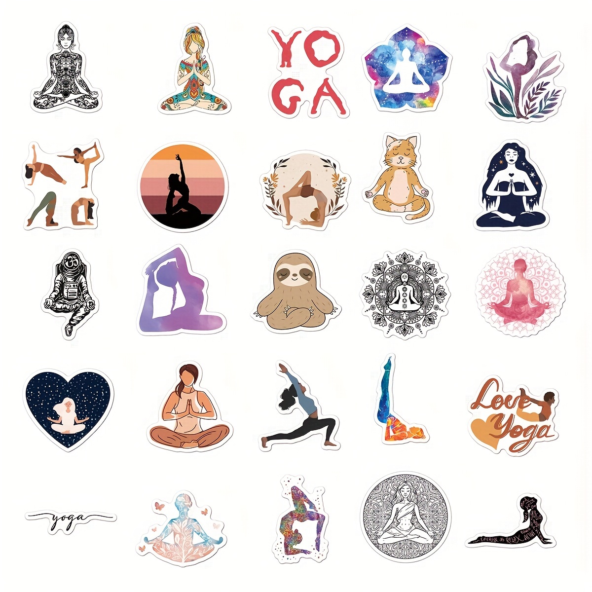 Yoga Stickers Cute Beautiful Waterproof And Durable Craft - Temu