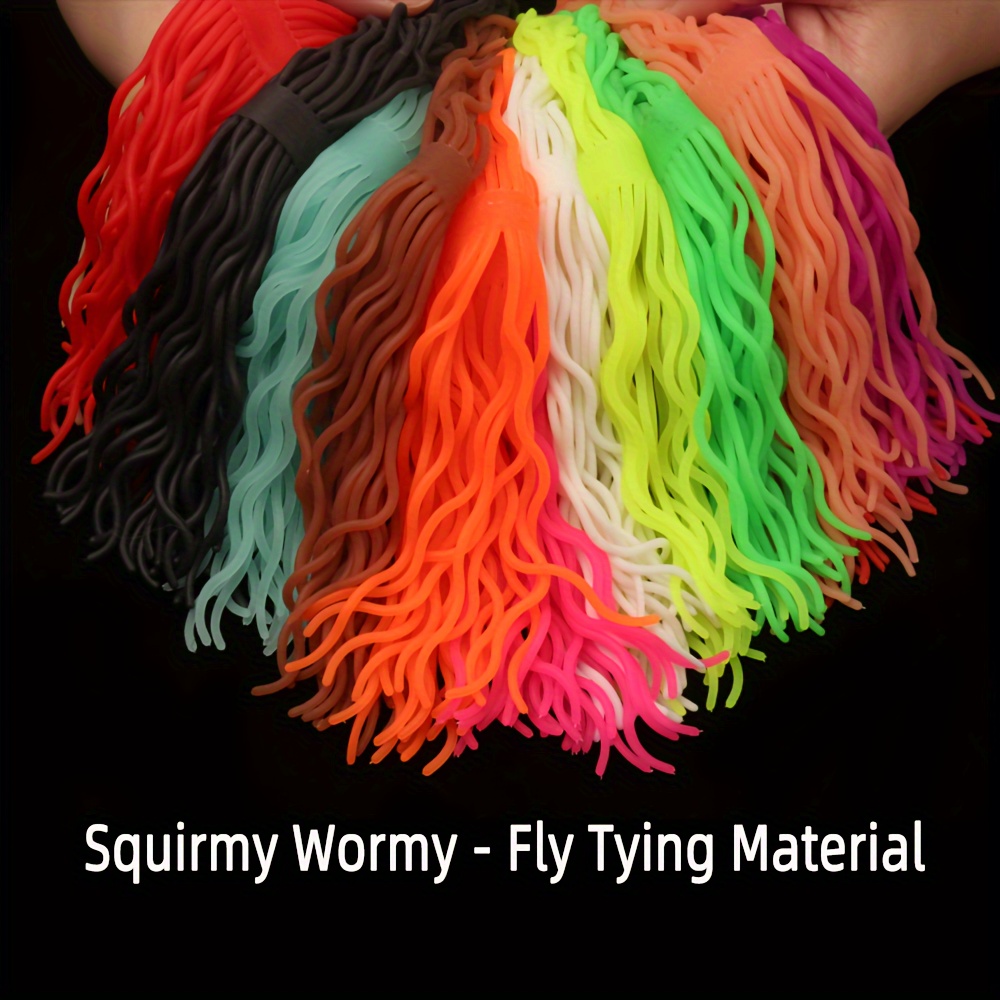 * 280pcs 14 Colors Squirmy Worm Fly Tying Material, Soft Silicone Material  For Worm Body * Fishing Lure Baits Making