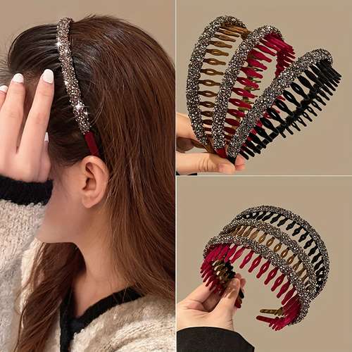 1Piece New Girls' Hair Band Widened Toothed Comb Headwear Hairpin