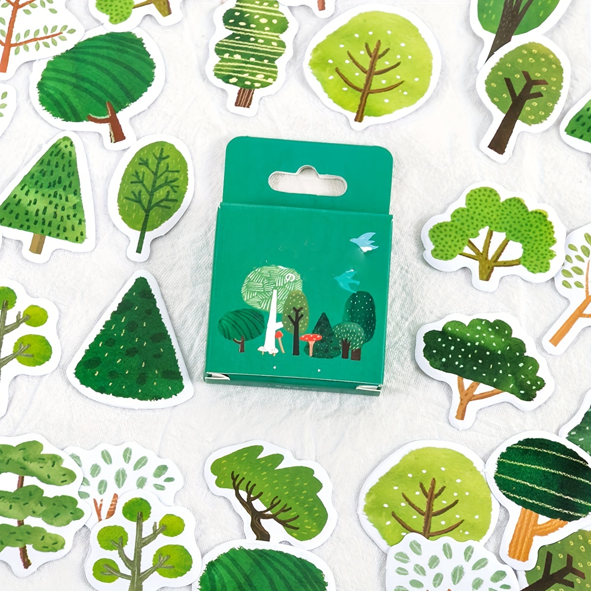 Forest Stickers, Forest Trees Animals Sticker, 50Pcs Adventure Aesthetic  Sticker, Hapiuen Waterproof Vinyl Decals For Water Bottles Laptop Scrapbook