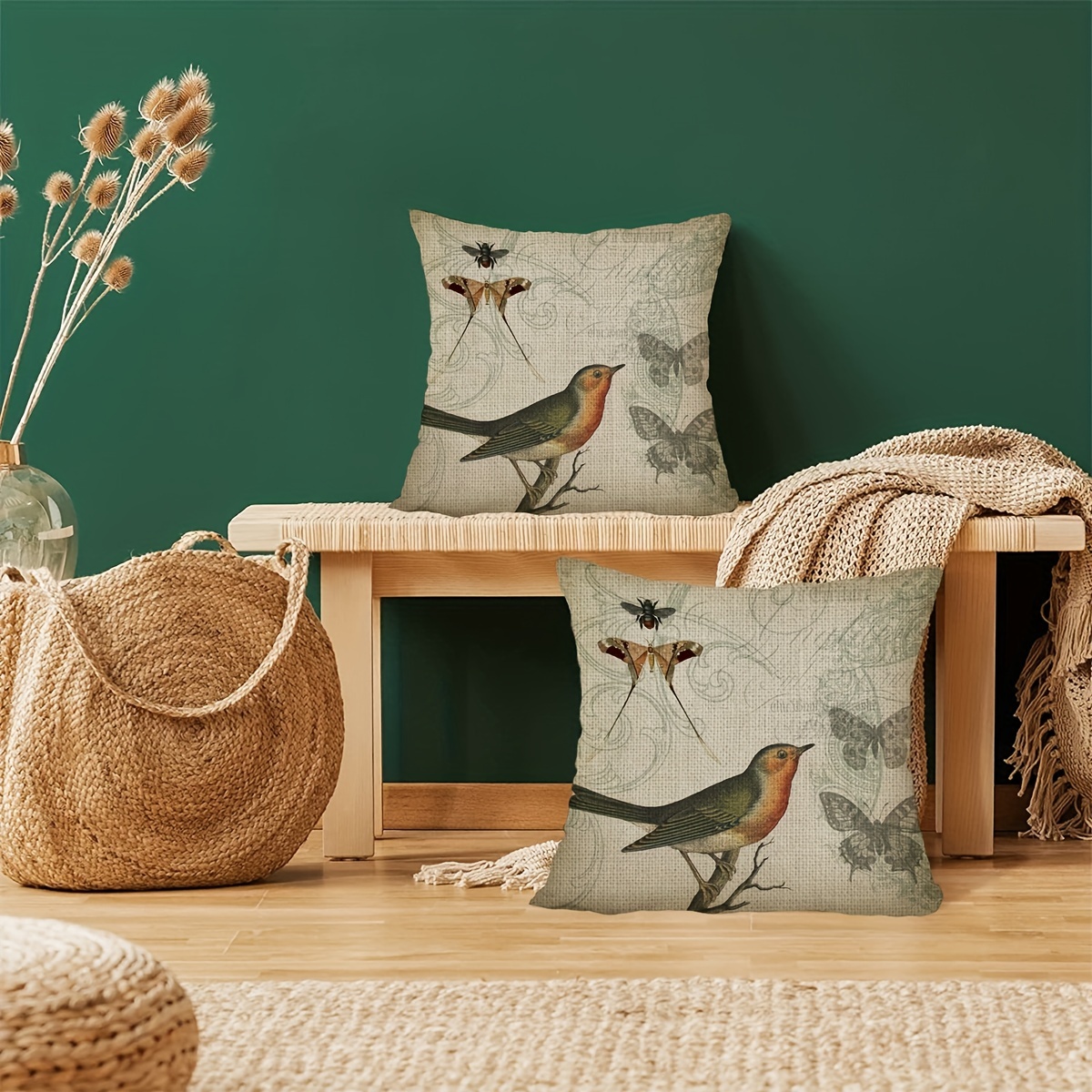 Bird Throw Pillows, Pillows for Farmhouse, Sofa Throw Pillows