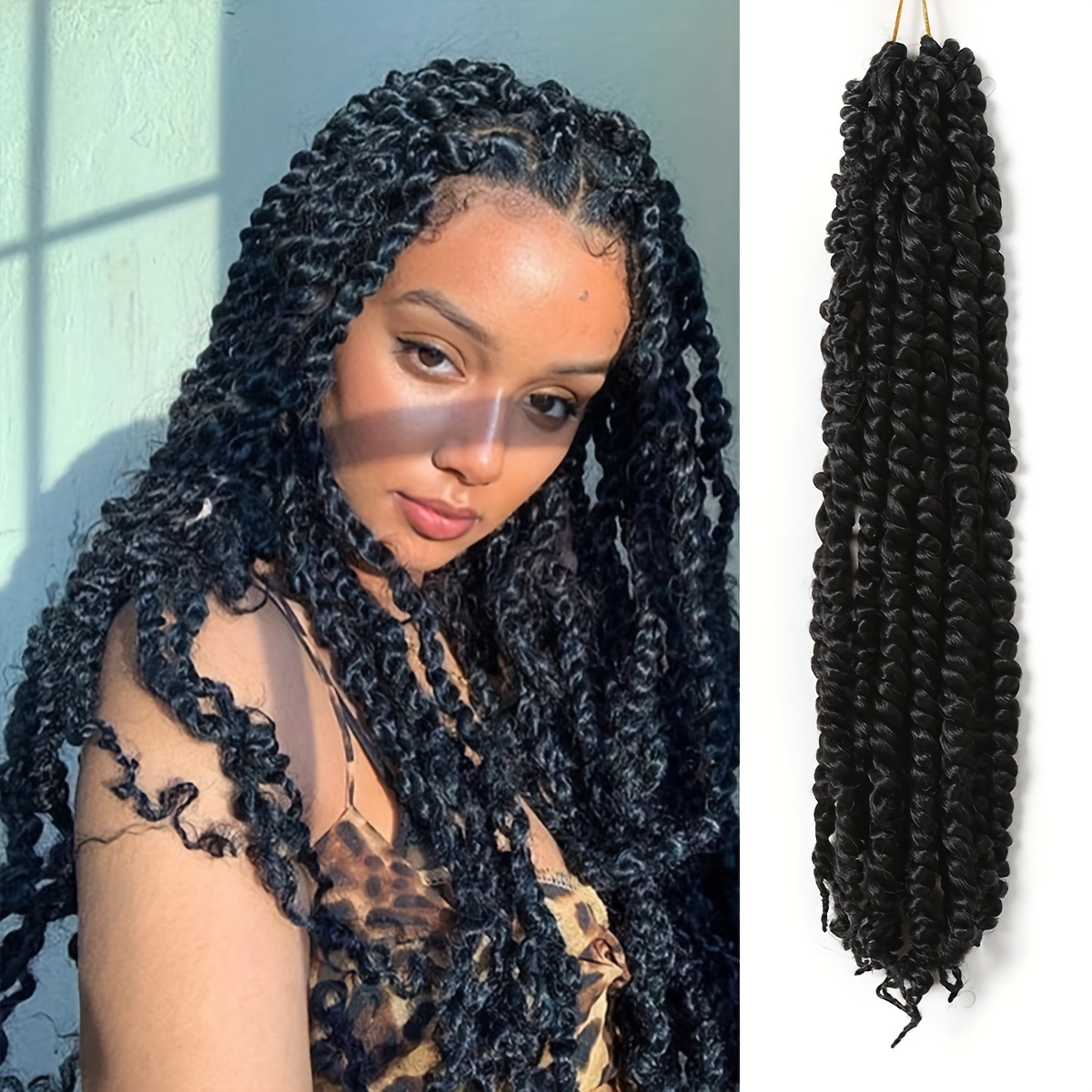 New Goddess Box Braids Crochet Hair Curly Ends Bohemian - Temu