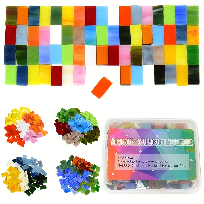 Mixed Shapes Glass Mosaic Tiles For Crafts Colorful Stained - Temu
