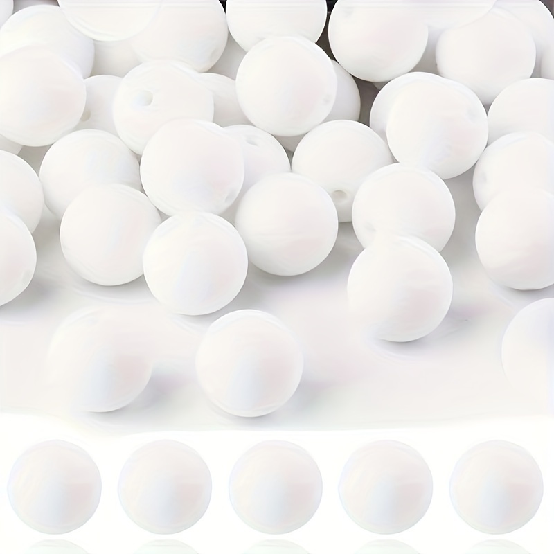 60 PCS 15mm Silicone Focal Beads Bulk Rubber Beads Craft Beads Earring