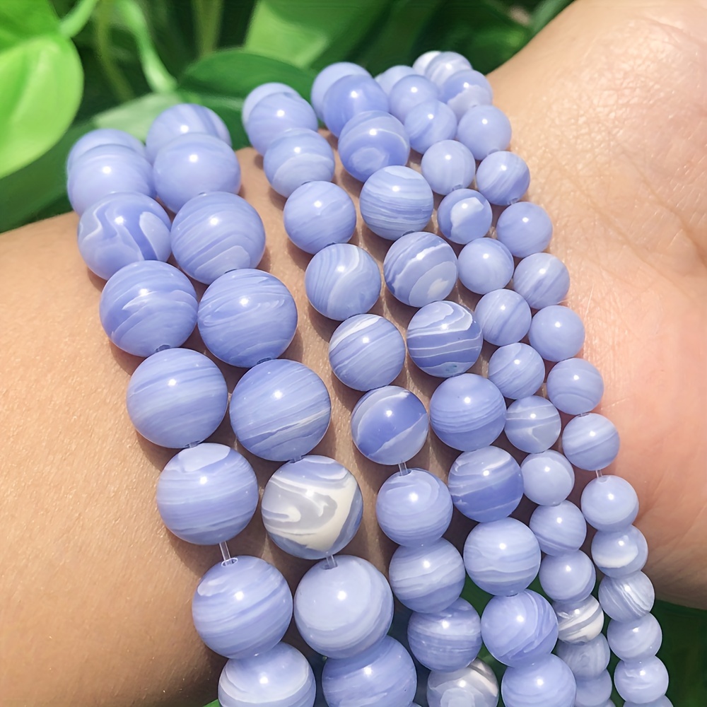 

15''strand 6 8 10mm Natural Stone Purple Lace Agates Loose Spacer Round Beads For Diy Fashion Bracelet Necklace Jewelry Making Supplies