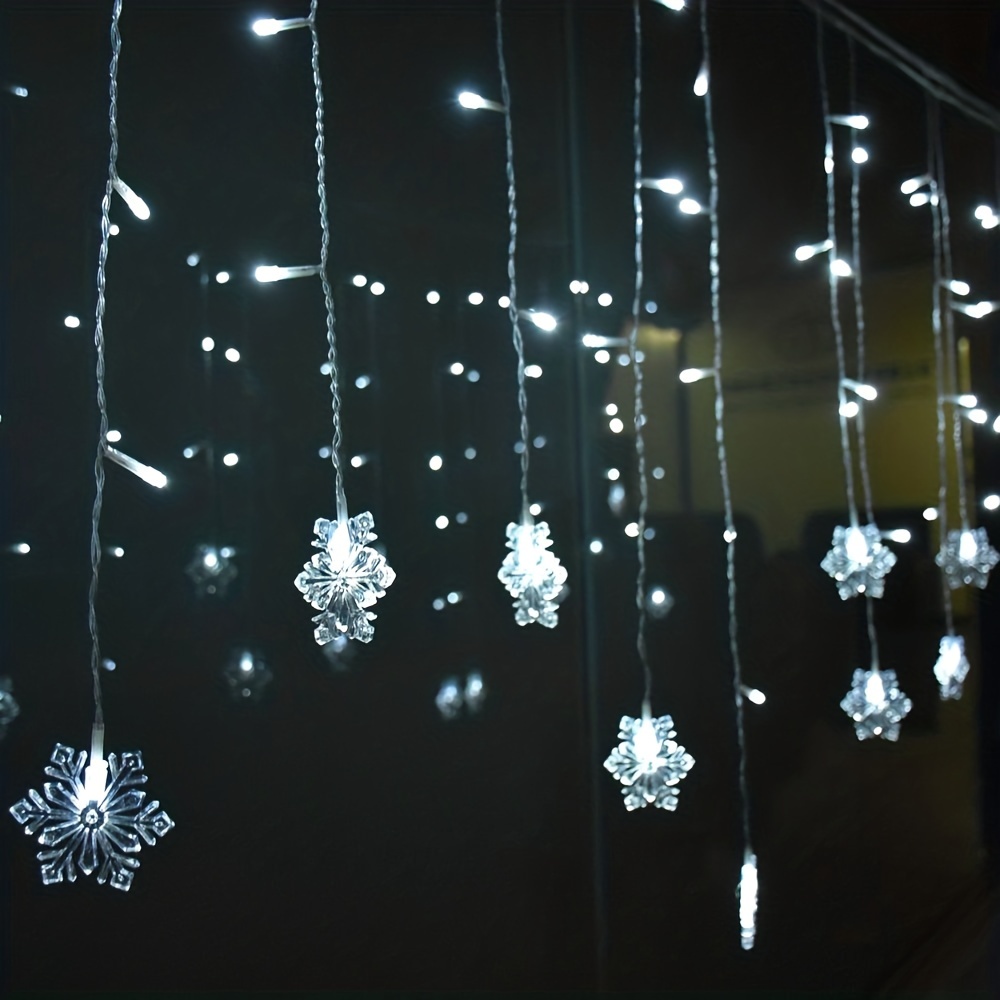 Romantic Led Snowflake Curtain Lights For Weddings Parties - Temu