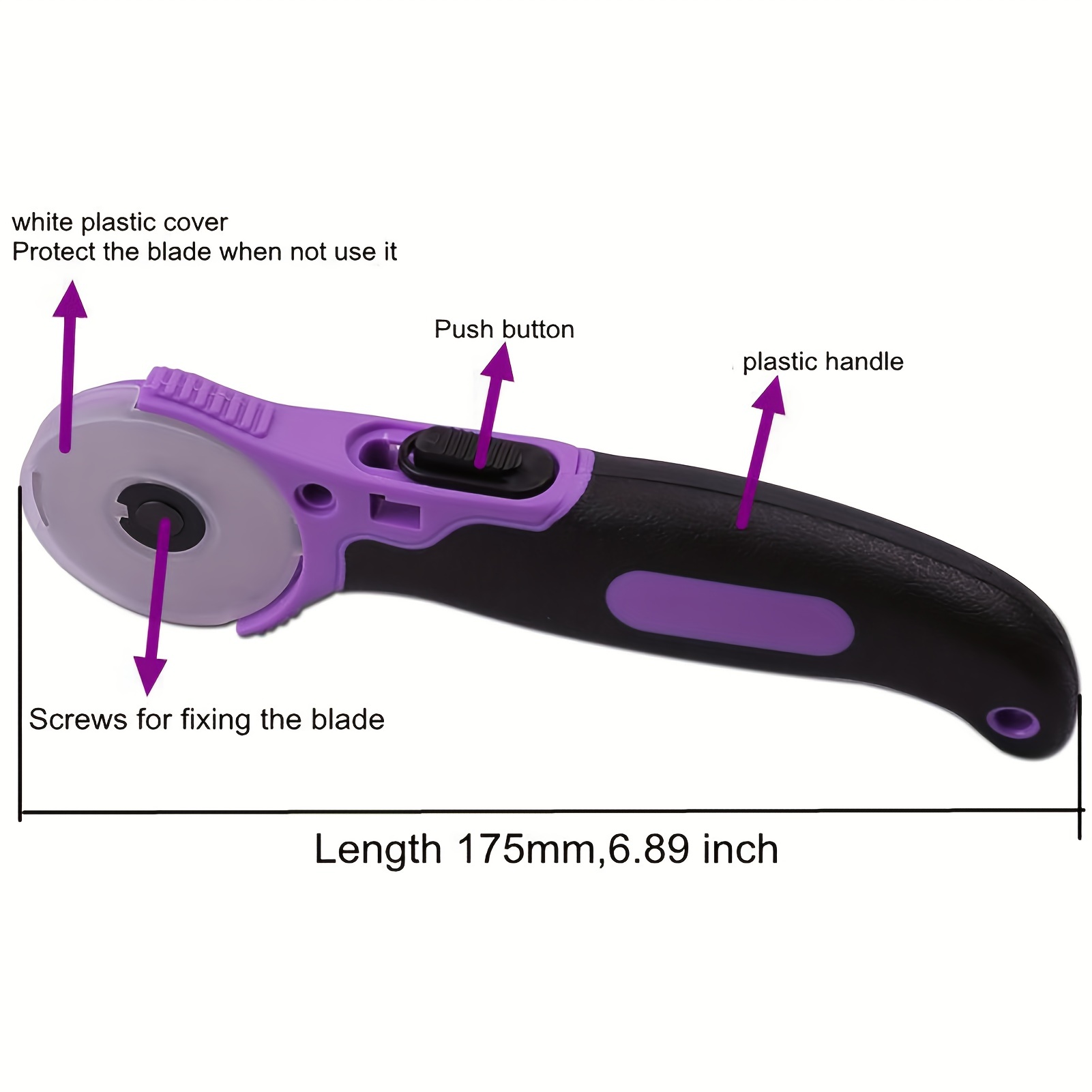 Rotary Cutter With 1 Skip Pinking Crochet Edge Blades For - Temu