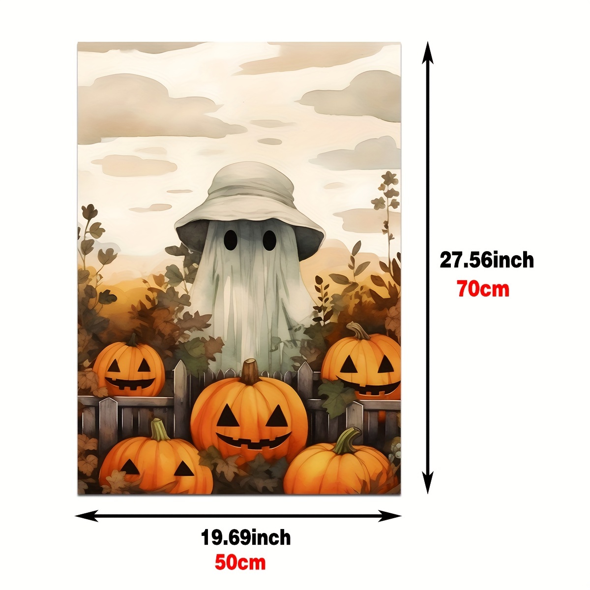 1pc Ghost In The Park Print Gothic Pumpkins Canvas Painting Dark ...