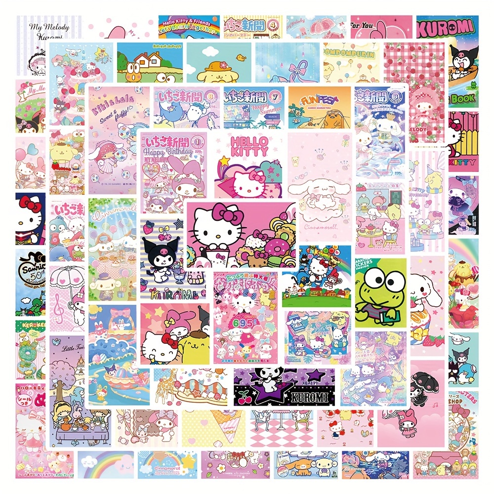 Cute My Melody Kuromi Hello Kitty Cinnamoroll Stickers Book Diary Decals  Gift