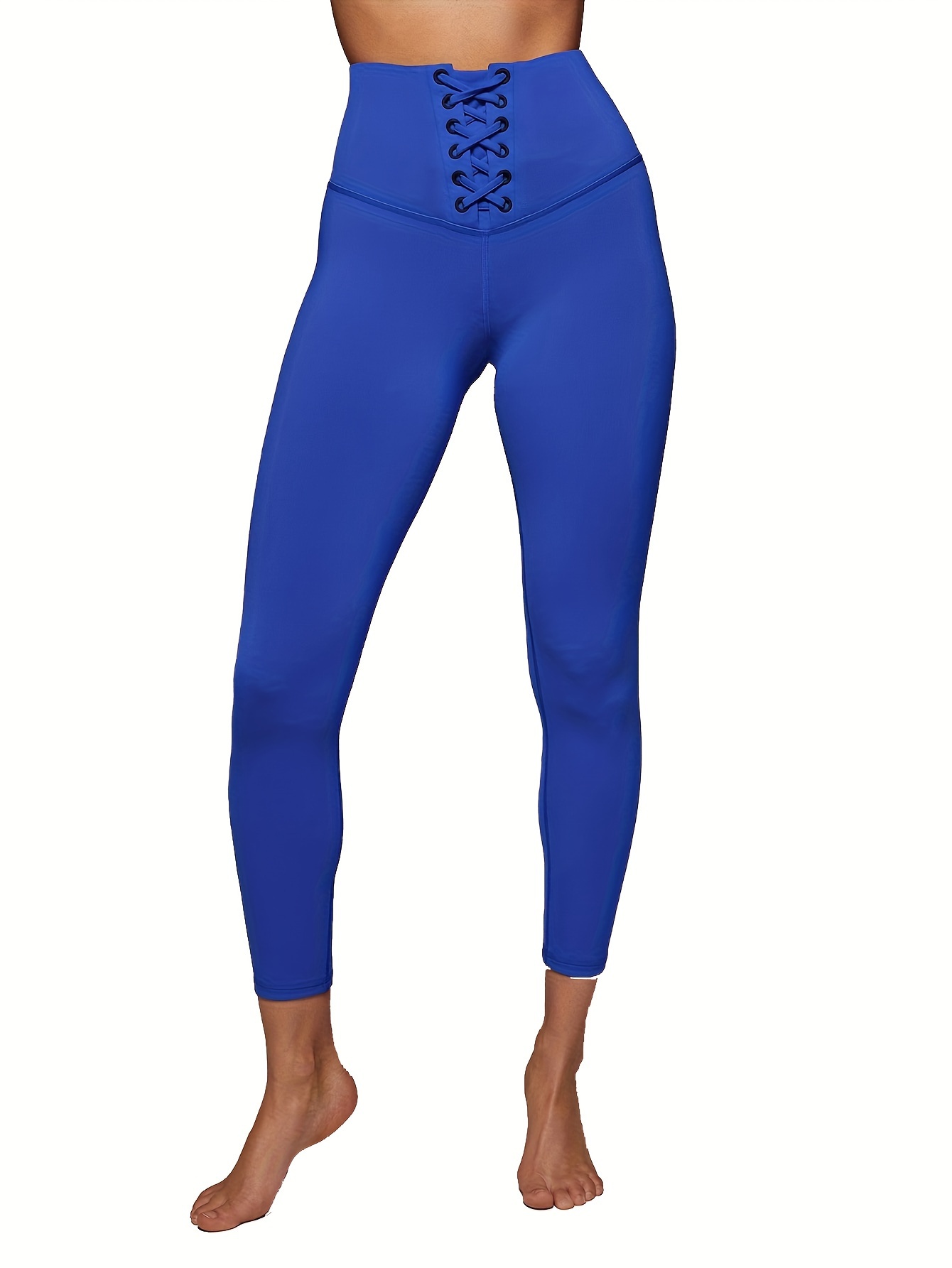 Plus Size Sports Leggings Women's Plus Solid Crisscross - Temu