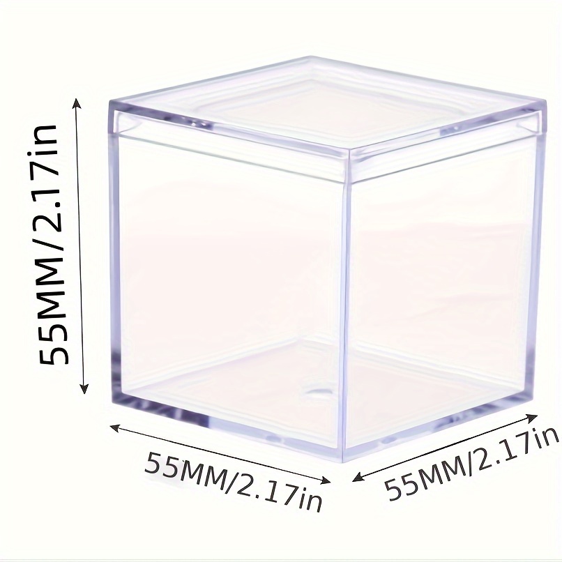 10x Clear Acrylic Small Gift Box with Lids 2X2X2 Inches (Pack of 10)