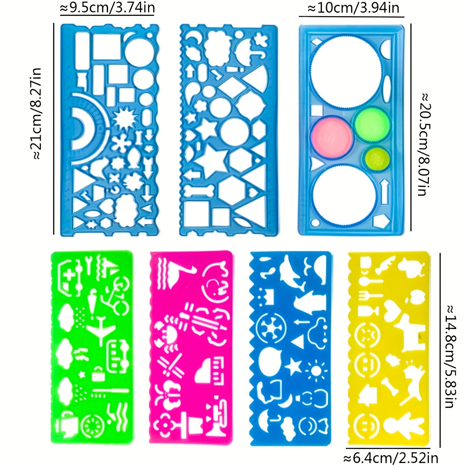 Clear Green Plastic Hollow Out Drawing Circle Template Ruler