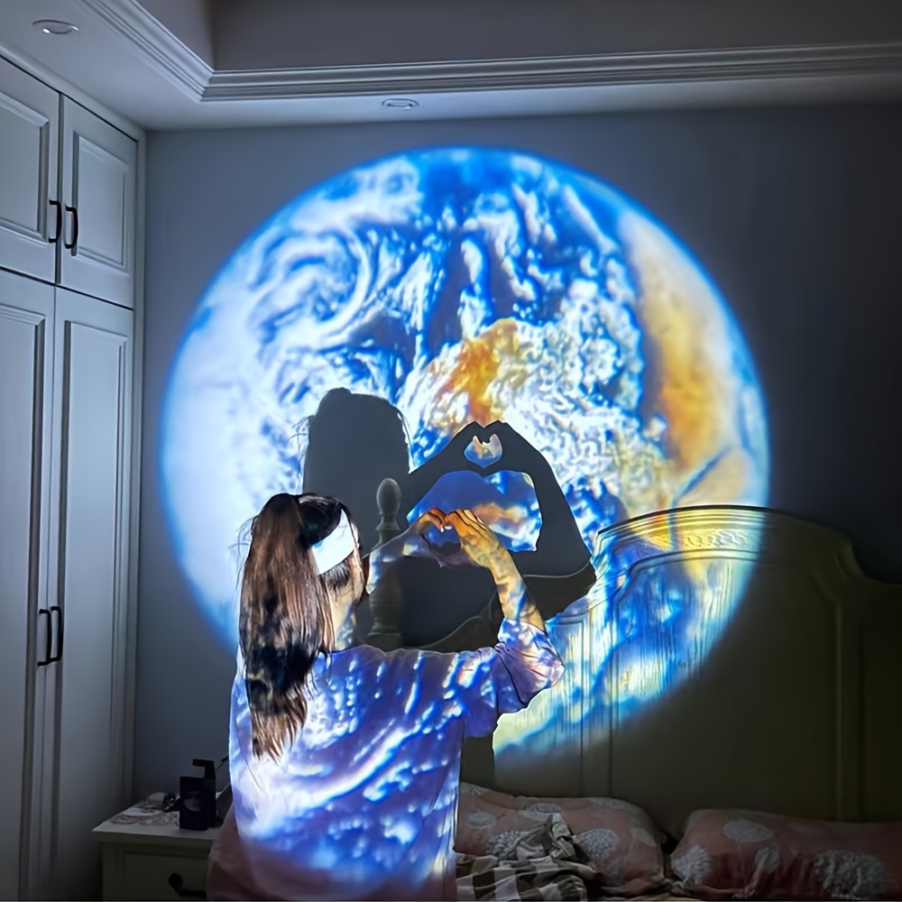 projector lamp with 6 hd space patterns led multifunctional night light with color changing and rechargeable features push button control tabletop decorative lamp for room wall and ceiling decoration ideal gift details 6