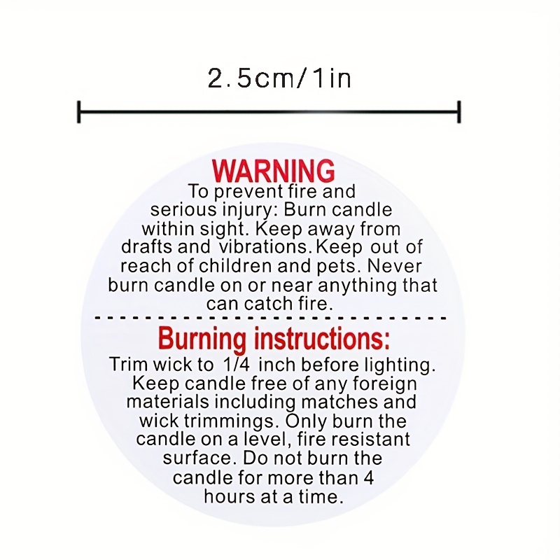 Candle Warning Label Sticker Scented Candle Container Safe - Temu