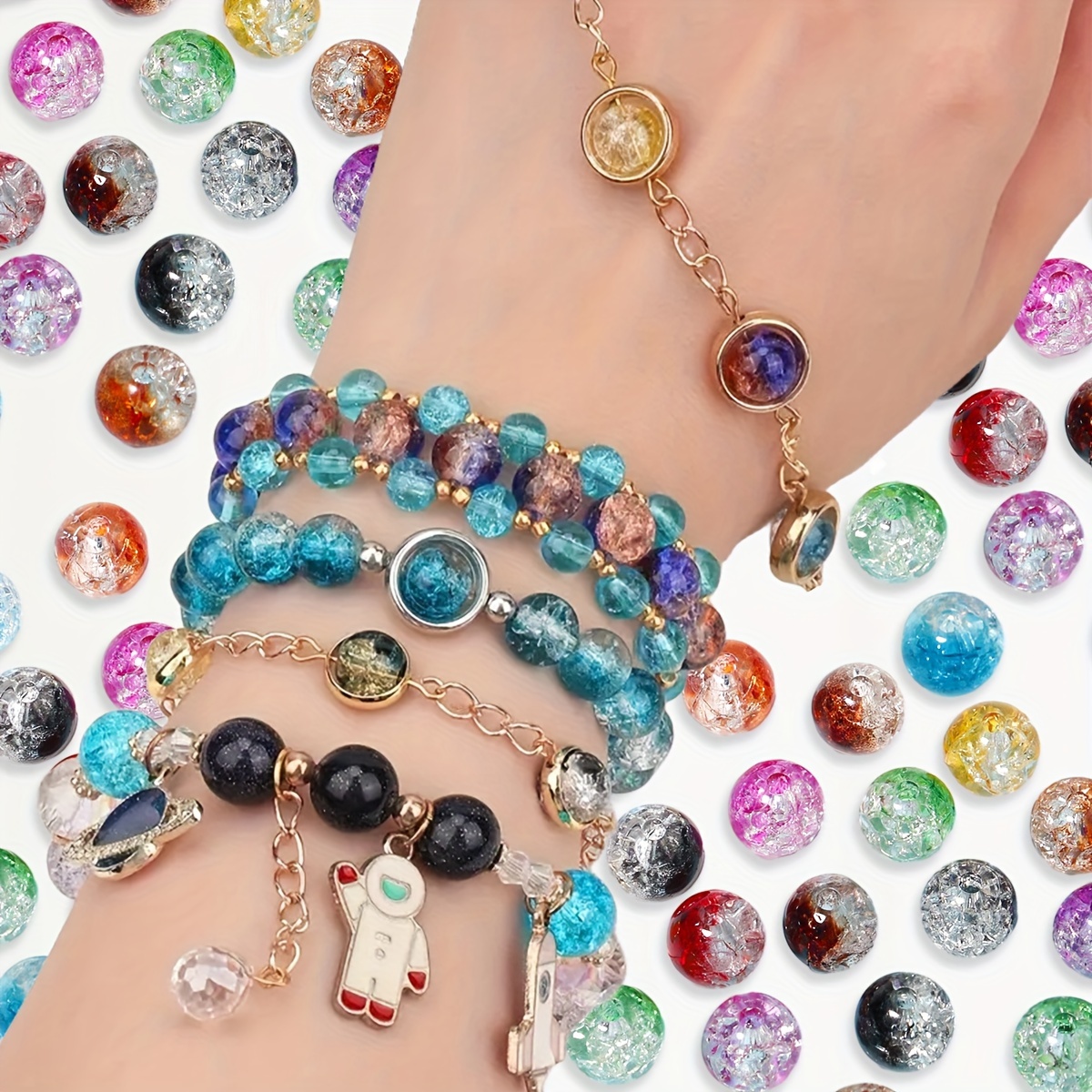 Glow Beads Jewelry Making Mixed Styles Acrylic Spacer Beads - Temu