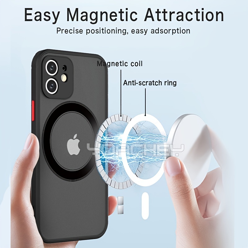 Shockproof Magnetic Armor Phone Case Cover with Magsafe Wireless Charging for iPhones 13-11 Pro Max, Mini, Plus