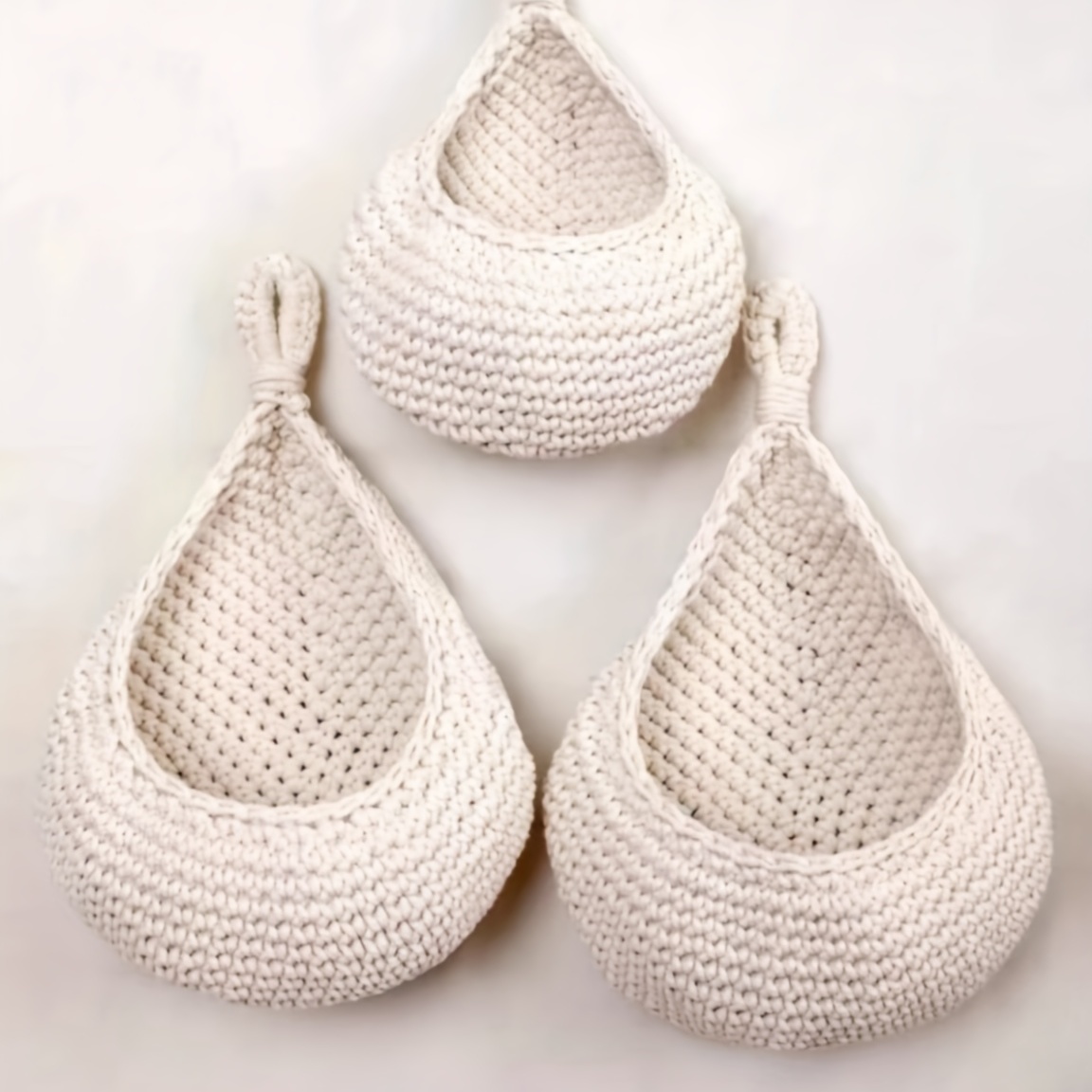 1pc Kitchen Hanging Basket Hand Woven Nordic Style Cotton Rope