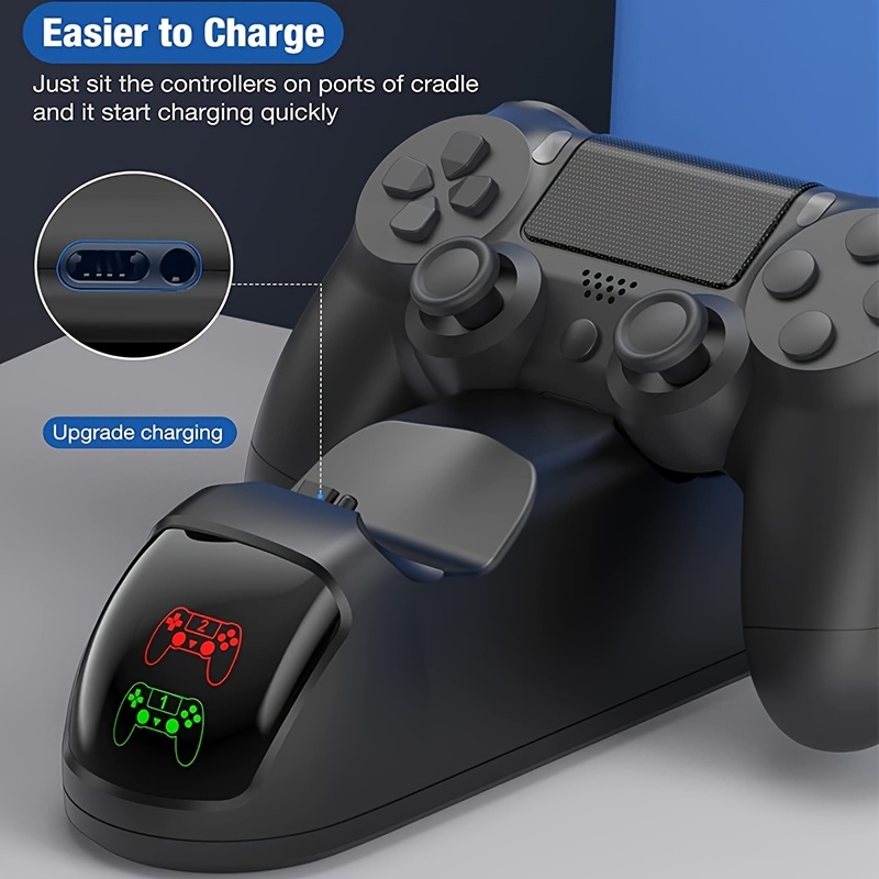 Ps4 Controller Charger Dock Station Ps4 Controller Charging Dock Station With Upgraded 1 8 Hours Charging Charging Dock Station Replacement For 4 Dualshock 4 Controller Charger Video Games - Temu